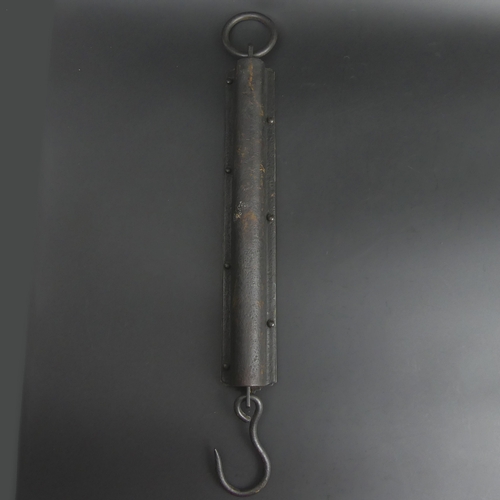 162 - Vintage Salters improved steel and brass spring balance. 45cm long.