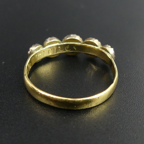 20 - Antique high carat gold posy ring, 