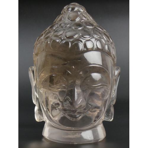 30 - Finely carved Chinese Rock crystal Buddhas head sculpture. 19cm high.
UK Postage £30.