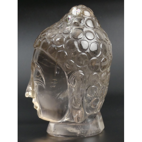 30 - Finely carved Chinese Rock crystal Buddhas head sculpture. 19cm high.
UK Postage £30.