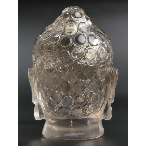 30 - Finely carved Chinese Rock crystal Buddhas head sculpture. 19cm high.
UK Postage £30.