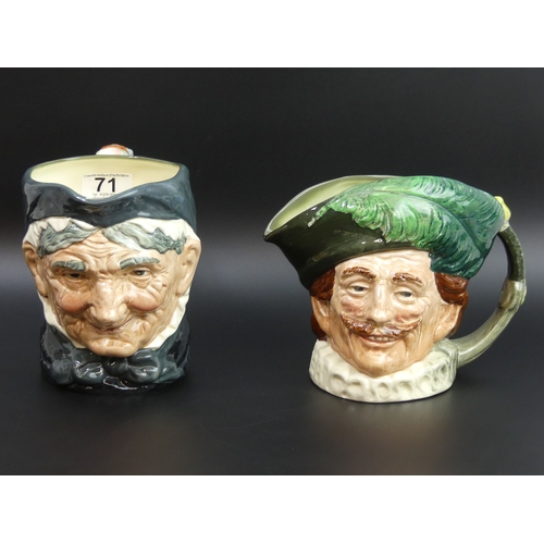 43 - Two large Royal Doulton character jugs, The Cavalier and Granny. 16cm high.
UK Postage £15