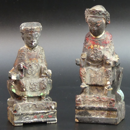 53 - Two antique Chinese temple figures. 16cm high.
UK Postage £12.