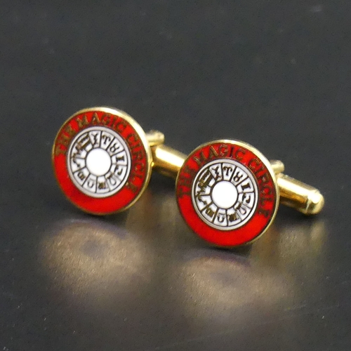 62 - Unusual genuine inner Magic Circle issued gold plated cufflinks. 16 mm dia.
UK Postage £10.