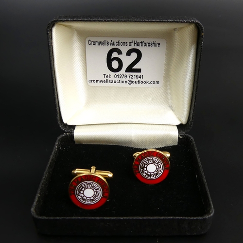 62 - Unusual genuine inner Magic Circle issued gold plated cufflinks. 16 mm dia.
UK Postage £10.