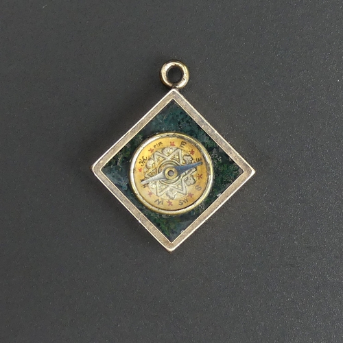 63 - Victorian gold compass fob. 9 grams. 19.5 mm square x 8 mm wide.
UK Postage £10.