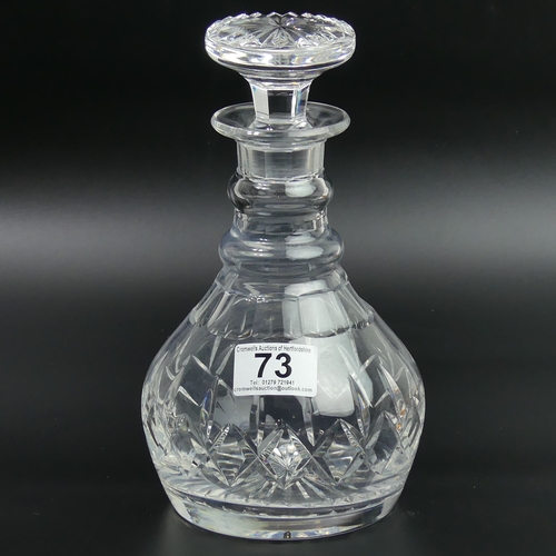 73 - Stuart (signed) crystal cut glass decanter. 23 cm high.
UK Postage £15.