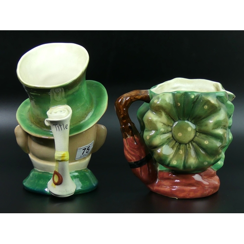 75 - Two Beswick pottery large character jugs, Sairey Gamp 371 and Mr Micawber 310. 17cm and 23 cm high.
... 