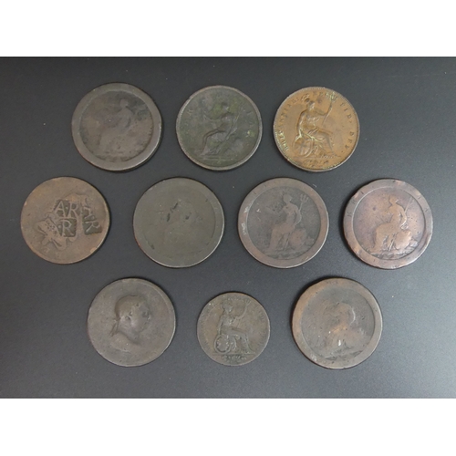 147 - George III cartwheel pennies and later examples. UK Postage £15.