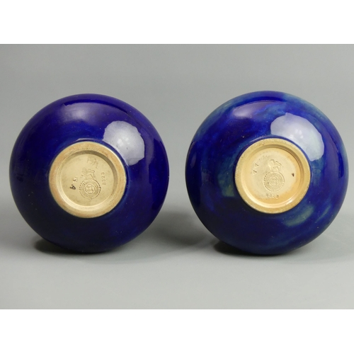 113 - Two Royal Doulton art pottery squat vases, circa 1910. 9 & 9.5 cm high. UK Postage £15.