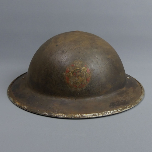 142 - World War II 1939 firemans tin helmet. 29 x 31 cm. UK Postage £16.