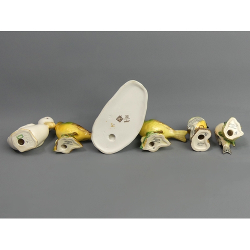 148 - Five Beswick birds and a Lladro Nao china duck group. Nao 12 cm. UK Postage £15.