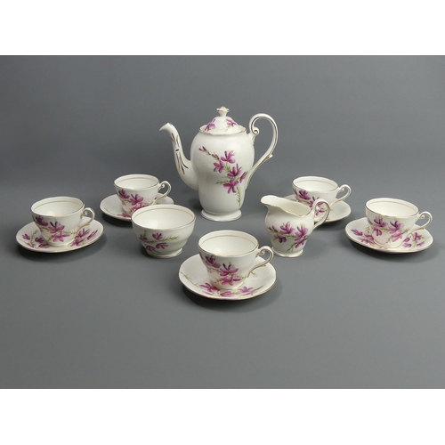 150 - Crown Staffordshire 'Golden Dawn' bone china coffee set. UK Postage £16.