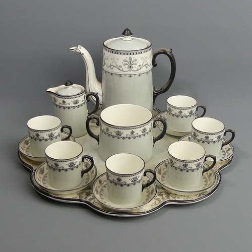168 - Edwardian Aynsley porcelain cabaret set on tray. 31.5 cm. UK Postage £20.