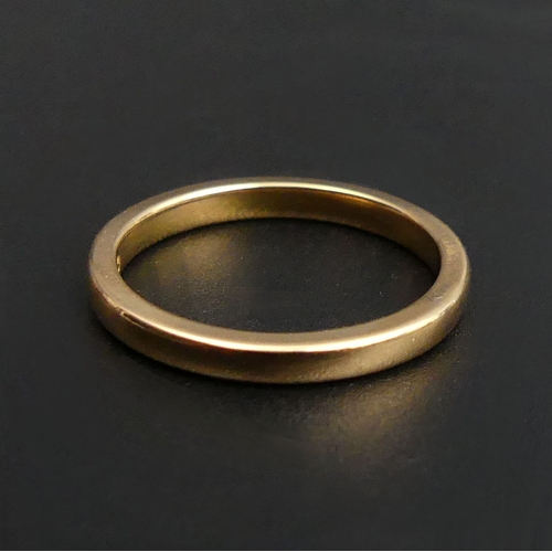 10c - George V 22 carat gold wedding ring, Birmingham 1931, 3.7 grams. Size L 1/2, 2.35 mm. UK Postage £12... 