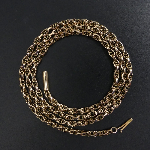 9 - Victorian 15 carat rose gold fancy belcher link chain necklace, 9.2 grams. 50 cm x 2.8 mm. UK Postag... 