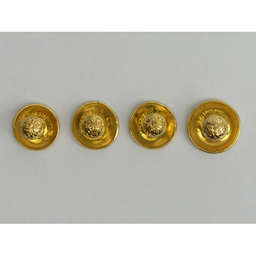 25a - A set of four 18 carat gold dress studs/buttons, 4.4 grams. UK Postage £12.