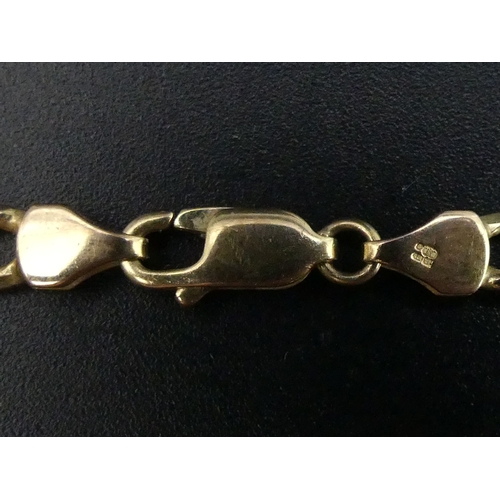 40a - 9ct gold Figaro link 46 cm chain necklace, 6.8 grams. UK Postage £12.