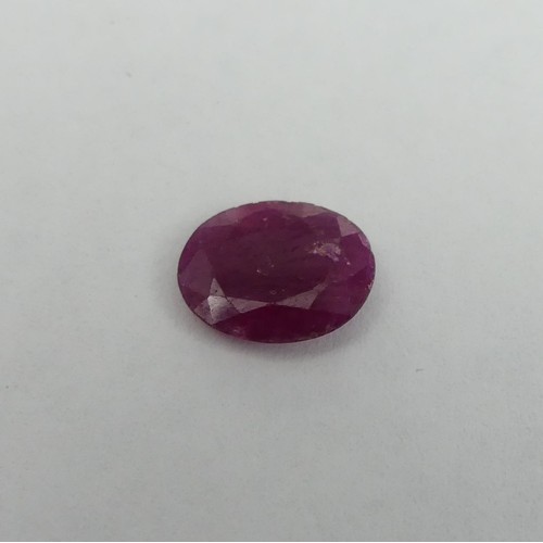 60 - 1.59 carat oval mixed cut Ruby, 9.87 mm x 9.1 mm x 1.8 mm. With Laboratory report. UK Postage £12.