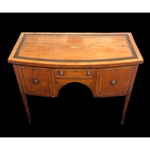 330 - Regency satinwood and ebony inlaid and cross banded sideboard of small proportions. 105 x 53 x 88 cm... 