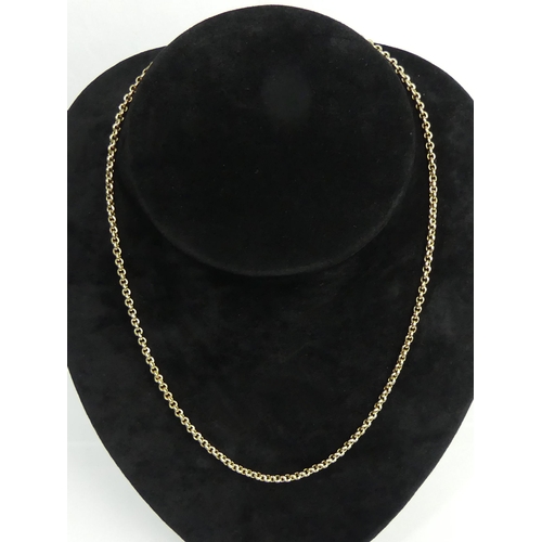 24 - 9ct gold belcher link chain necklace, 5.3 grams. 45 cm x 2.6 mm. UK Postage £12.