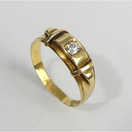 47 - Victorian 18ct gold diamond ring, Birm.1889, 2.9 grams. Size S. UK Postage £12.