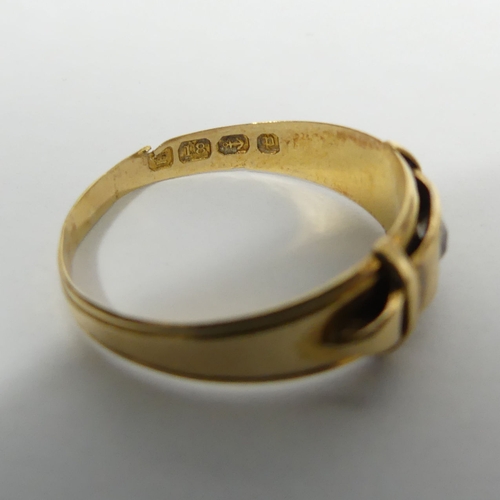 47 - Victorian 18ct gold diamond ring, Birm.1889, 2.9 grams. Size S. UK Postage £12.