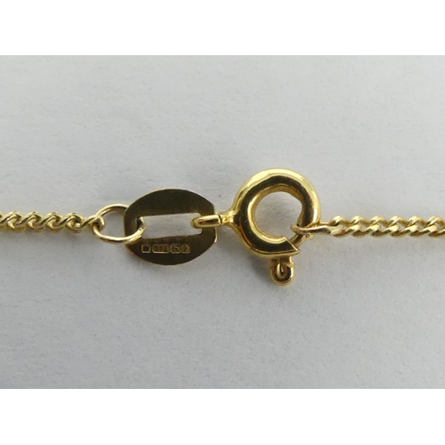 52 - 9ct gold multi-gem set pendant and chain, 5.8 grams. Pendant 42 mm, chain 58 cm. UK Postage £12.