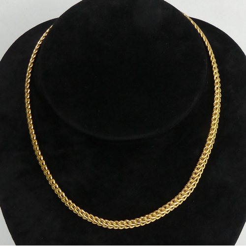 54 - 9ct gold double curb link necklace, 10.4 grams. 40 cm x 6.9 mm. UK Postage £12.