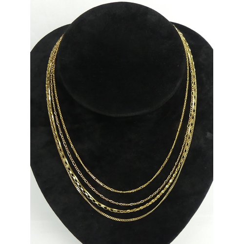 65 - Five 9ct gold chains, 11.4 grams. UK Postage £12.