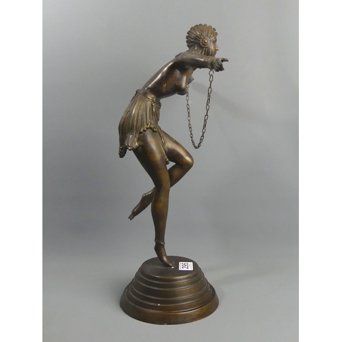 295 - A bronze Art Deco style figure of a dancer. 51 cm. UK Postage £20.