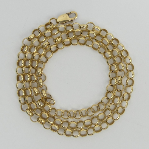 24 - 9ct gold 54 cm belcher link chain necklace, 16.2 grams. 5 mm. UK Postage £12.