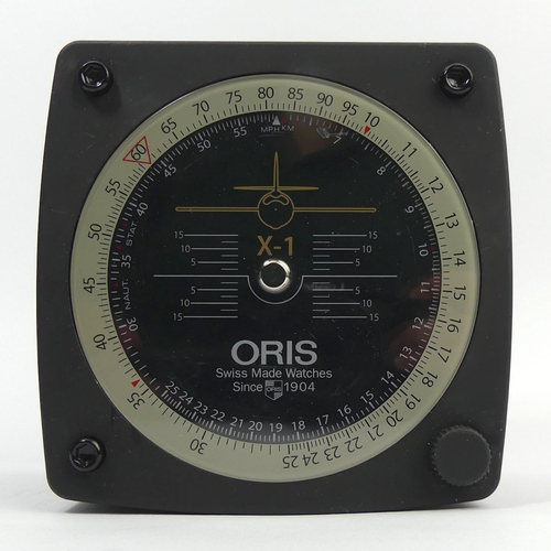 175 - Oris Big Crown X1 Calculator steel automatic watch on a leather strap, in the original box. 50 mm wi... 