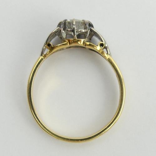 17 - 18ct gold diamond solitaire approx 3/4ct ring, 4.2 grams. Size T 1/2, 8 mm. Stone 6 mm. UK Postage £... 