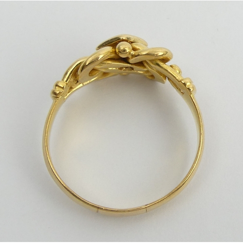 54 - 18ct gold diamond set signet ring, 6.2 grams. Birm.1915. Size T 1/2, 10.1 mm wide. UK Postage £12.