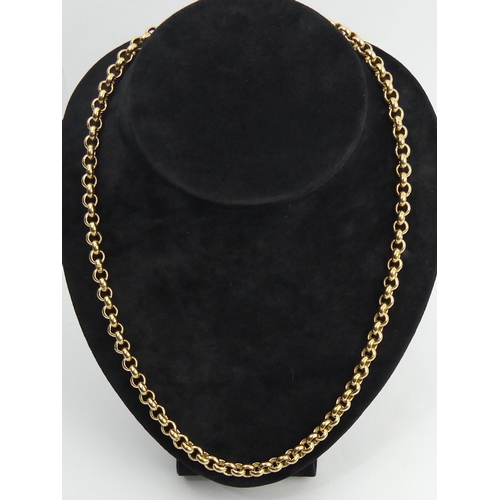 73 - Solid 9ct gold belcher lnk chain necklace, 78.2 grams. 53 cmx 7 mm. UK Postage £12.