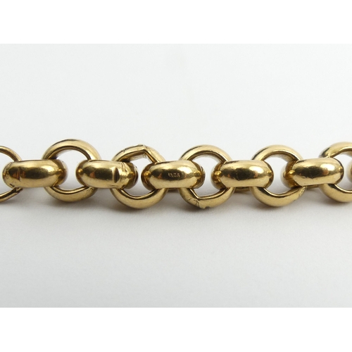 73 - Solid 9ct gold belcher lnk chain necklace, 78.2 grams. 53 cmx 7 mm. UK Postage £12.