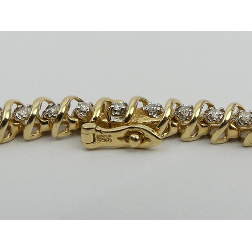 125 - 14ct gold diamond collarette necklace total diamond weight approx 5 carats. UK Postage £12.