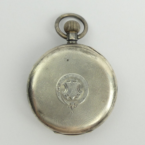 161 - A George V silver open face pocket watch with a Swiss 15 jewel movement. 50 x 72 mm.  UK Postage £12... 