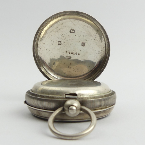 162 - A George V silver open face lever movement pocket watch. 80 x 55 mm.  UK Postage £12.