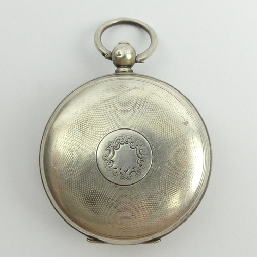 162 - A George V silver open face lever movement pocket watch. 80 x 55 mm.  UK Postage £12.