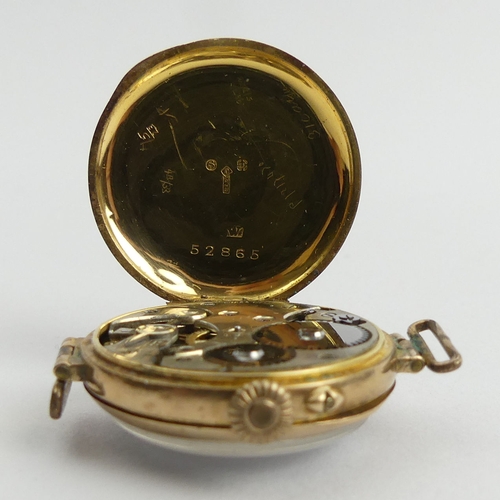 164 - A 9ct gold Red 12 wristwatch, London import mark 1913. 17.5 grams gross. 28 mm wide. UK Postage £12.... 