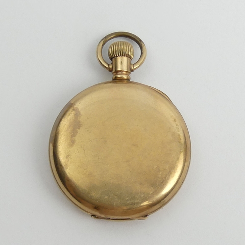 169 - Elgin gold plated half hunter pocket watch. 70 x 50 mm. UK Postage £12.