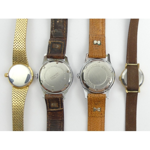 170 - Four watches, two by Montine, one by Haval and one by Geneva. 35 mm widest example. UK Postage £12.