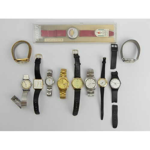 170E - A collection of wristwatches including Sekonda, Timex and a 1996 Swatch Atlantic games automatic exa... 