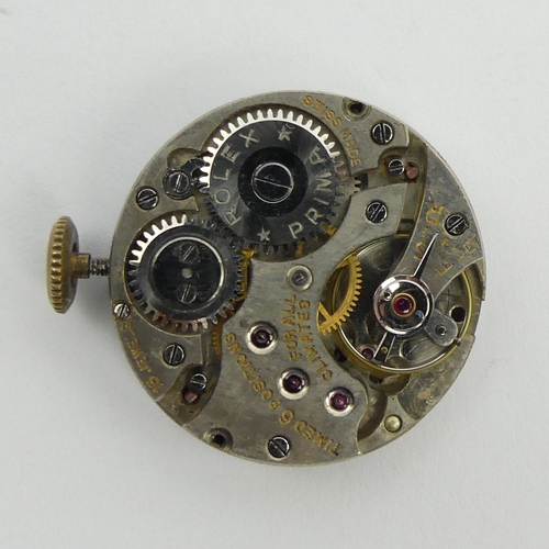 173 - Gents 9ct gold Rolex Oyster manual wind watch with a 15 jewel Prima movement. 28 mm wide. UK Postage... 