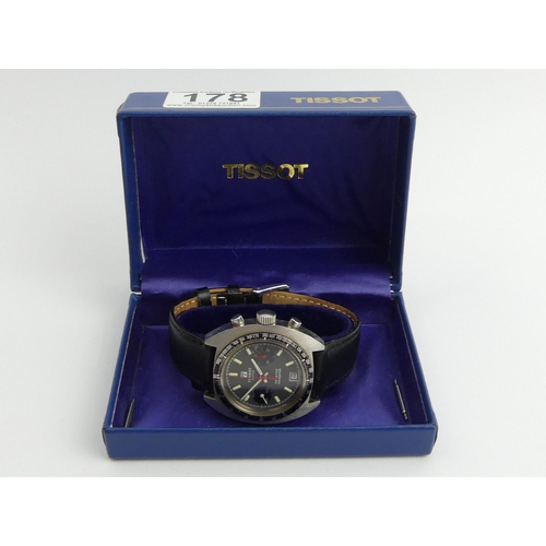 178 - Boxed gents Tissot Seastar Navigator chronograph stainless steel watch, 43 mm wide. UK Postage £12. ... 