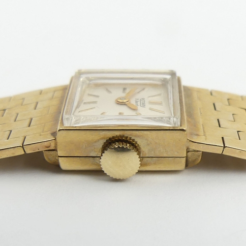 179 - Ladies 9ct gold Rotary manual wind wristwatch, 34.3 grams gross. 16 mm wide. UK Postage £12.
Conditi... 