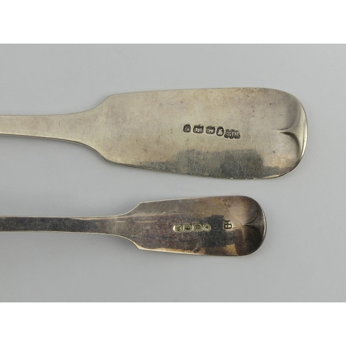 182 - Victorian silver table spoon, Exeter 1838 and a sifter spoon, London 1861, 147 grams. 25.5 and 15.3 ... 