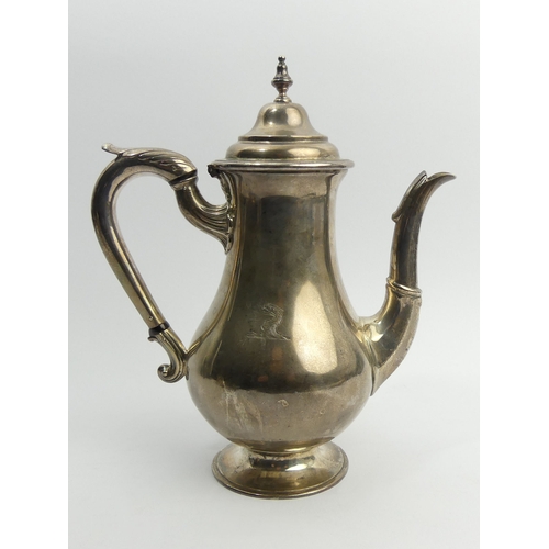 191 - Victorian silver coffee pot, london 1839, Joseph II & Albert Savory. 581 grams and 23 cm high. UK Po... 